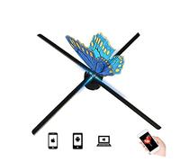 Kit ventola ologramma 3D, Lampada da proiettore olografico 3D ha aggiornato il giocatore di ologramma WiFi 638leds GUIDATO Visualizza la luce della ventola della ventola APP. Logo di controllo per neg