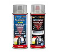 Kit Vernice Auto Spray compatibile con ALFA ROMEO 147 693 AZZURRO GABBIANO MET. Trasparente Lucido kit ritocco vernice metallizzata 400+400 ml di Vernice Spray Graffi Auto