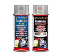 Kit Vernice Auto Spray compatibile con ALFA ROMEO 33 270 BIANCO ARGENTO MET. Trasparente Lucido kit ritocco vernice metallizzata 400+400 ml di Vernice Spray Graffi Auto