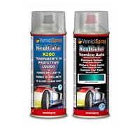 Kit Vernice Auto Spray compatibile con FIAT PANDA 343 VERDE MGraffi Auto MET. Trasparente Lucido kit ritocco vernice metallizzata 400+400 ml di Vernice Spray Graffi Auto