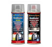 Kit Vernice Auto Spray compatibile con FIAT PUNTO 174B GRIGIO PREZIOSO MET. Trasparente Lucido kit ritocco vernice metallizzata 400+400 ml di Vernice Spray Graffi Auto