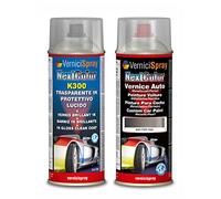 Kit Vernice Auto Spray compatibile con TOYOTA YARIS 1G2 GREY MET. Trasparente Lucido kit ritocco vernice metallizzata 400+400 ml di Vernice Spray Graffi Auto