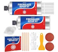 Kit Vetroresina Bianco 100ml, Vetroresina Kit Riparazione per Le Barche, Riparazione Rapida Stucco Vetroresina Liquida per Graffi, Crack, Foro, Adatto per Fibra di Vetro, Porcellana, Acrilico