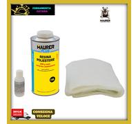 Kit Vetroresina Riparazione Poliestere Nautica Auto Camper Lana Vetro 750 ml