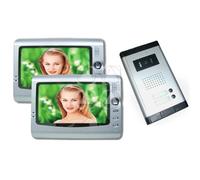 KIT VIDEO CITOFONO BIFAMILIARE REGISTRA TELECAMERA IR 2 MONITOR 7" LCD COLORI