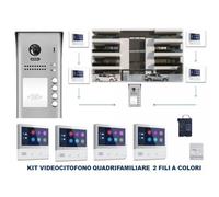 KIT VIDEOCITOFONO 1 2 3 4 6 FAMIGLIE MONITOR 2 FILI COLORI COLORI PROFESSIONALE