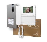 Kit videocitofono 2 fili per 1 alloggiamento con piastra QUADRA e monitor...