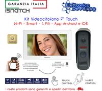 Kit Videocitofono 7" Touch Wi-Fi - Smart - 4 Fili - App Android e IOS