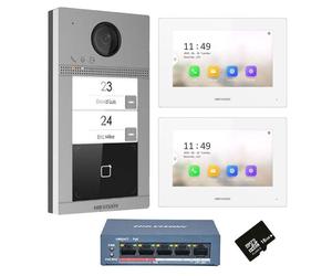 Kit Videocitofono bifamiliare IP Hikvision DS-KIS604-S/BI-FAMILY
