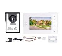 Kit videocitofono da 7 pollici e videocitofono con citofono bidirezionale e visione notturna - Monitor interno con schermo TFT da 7 pollici e funzione di sblocco - Spina