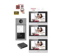 Kit Videocitofono Hik Vision Villa Trifamiliare 4 Bussate 3 Monitor Ip Poe App