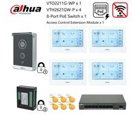 KIT videocitofono IP Dahua controllo 2 serrature, switch VTO2211G-WP e VTH2621G-P e PoE, supporto app telefonica, sblocco scheda RFID