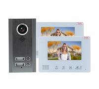 Kit Videocitofono Monitor, Videocitofono Smart Melody Regolabile a Pressione Diretta con Incontro Elettrico per Ufficio per Casa per Villa (2 famiglie (SY828NMJAENO2))