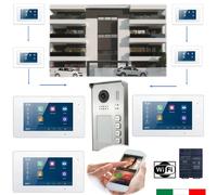 Kit Videocitofono Trifamiliare WiFi Full Duplex Ipertronic - Per 3 Famiglie con Registrazione HD