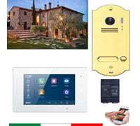 Kit Videocitofono WiFi Classico in Ottone Oro - 2 Fili