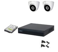 KIT VIDEOSORVEGLIANZA 2 TELECAMERE 2 MPX DAHUA DVR 4 CANALI HD 500GB