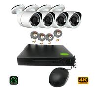 Kit Videosorveglianza 4 Canali Infrarossi HD + DVR, Cavi, Alimentatore.