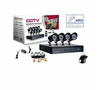 KIT VIDEOSORVEGLIANZA 4 TELECAMERA INFRAROSSI DVR 4 CH + ALIMENTATORE + CAVI