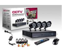 KIT VIDEOSORVEGLIANZA 4 TELECAMERA INFRAROSSI + DVR + ALIMENTATORE CAVI COMPLETO