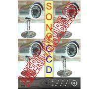 KIT VIDEOSORVEGLIANZA 4 TELECAMERE SONYINFRAROSSI+DVR+ALIMENTATORE+CAVETTERIA+HD