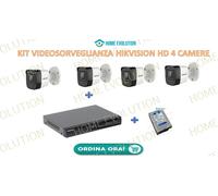 Kit Videosorveglianza 5mpx HD 4x Bullet Hikvision + Dvr Analogico