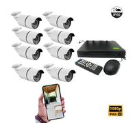 Kit Videosorveglianza 8 Canali Infrarossi HD + DVR, Cavi, Alimentatore.