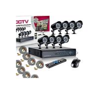 KIT VIDEOSORVEGLIANZA 8 CANALI TELECAMERA INFRAROSSI+DVR+ALIMENTATORE
