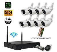 Kit Videosorveglianza 8 Canali Wireless Wi-Fi HD, Infrarossi + NVR