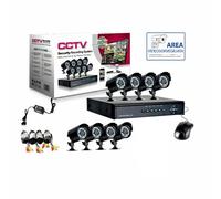 KIT VIDEOSORVEGLIANZA 8 TELECAMERA INFRAROSSI + DVR + ALIMENTATORE + CAVI