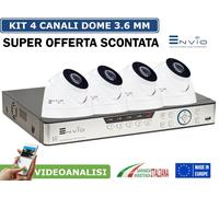 KIT COMPLETO DVR 4 Canali AHD + 4 Telecamere SONY AHD 1080P + Alim AA