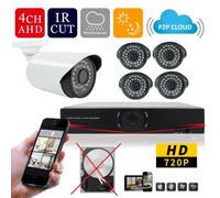 KIT VIDEOSORVEGLIANZA AHD IP CLOUD DVR 4 CANALI 4 TELECAMERE HD INFRAROSSI 1.3 M