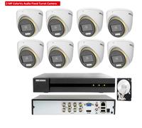 KIT videosorveglianza analogico Hikvision DVR 8 canali 8 telecamere colorvu 2 MP