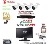 KIT VIDEOSORVEGLIANZA CLOUD DVR 8 CANALI 4 TELECAMERE 5MP AHD + HD 1TB MONITOR