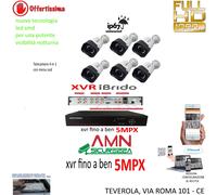 KIT VIDEOSORVEGLIANZA CLOUD DVR 8 CANALI 6 TELECAMERE 5MPX AHD + HD1TB CCD SONY
