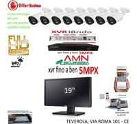 KIT VIDEOSORVEGLIANZA CLOUD DVR 8 CANALI 8 TELECAMERE 5MP AHD + HD1000GB MONITOR