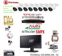 KIT VIDEOSORVEGLIANZA CLOUD DVR 8 CANALI 8 TELECAMERE 5MP AHD + HD500GB MONITOR