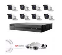 KIT VIDEOSORVEGLIANZA COMPLETO HIKVISION DVR 16 CH + 8 TELECAMERE 2MPX HARD DISK