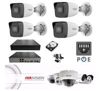 KIT VIDEOSORVEGLIANZA COMPLETO HIKVISION IP POE ULTRA HD NVR 4 TELECAMERE 4MPX C