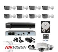 KIT VIDEOSORVEGLIANZA COMPLETO HIKVISION IP POE ULTRA HD NVR 8 TELECAMERE 4MPX 2