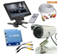 kit videosorveglianza con Dvr 1canale Telecamera infrarossi cavo bnc monitor lcd