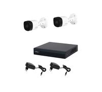 Kit Videosorveglianza Dahua 2 Telecamere 2MP + DVR 4 Canali WizSense penta-brid