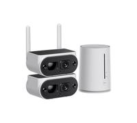 Kit Videosorveglianza, di Telecamere Solari da 4MP Esterno con Batteria da 8000mAh Pannello Solare PIR Motion IP CCTV Videocamera di Sorveglianza Kit di Sicurezza(4CH 2 Cams No Card)