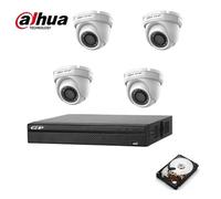 KIT VIDEOSORVEGLIANZA DOME POE IP 4 TELECAMERE DAHUA 2 MPX HD 1 TB