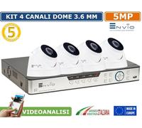 KIT VIDEOSORVEGLIANZA DVR 4 5MPX + 4 TELECAMERE ENVIO Sony DOME