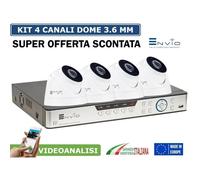 KIT Videosorveglianza DVR 4 H265 5MPX + HD + 4 SONY 2.4MPX + Aliment.