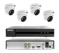 Kit Videosorveglianza Esterno, Sistema di Sorveglianza Cloud DVR 4 Canali + 4x Telecamere 4MP + 1xHDD 2TB, Registrazione 24/7, H265, Accesso da remoto