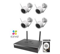 KIT VIDEOSORVEGLIANZA EZVIZ WIFI NVR 8 CANALI 4 TELECAMERE 2K 3 MP WIRELESS HDD