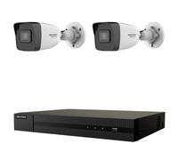 KIT VIDEOSORVEGLIANZA HIKVISION 2 TELECAMERE 2MPX NVR HIWATCH 4 CANALI 6 MPX