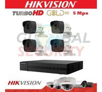 Kit Videosorveglianza Hikvision 5 Mpx Dvr 4 Canali 4 Telecamere hdd 250gb