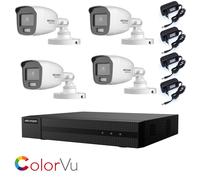 KIT VIDEOSORVEGLIANZA HIKVISION COLORVU 2 MPX 4 TELECAMERE AHD